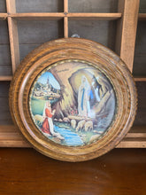 Load image into Gallery viewer, Vintage Our Lady of Lourdes Domed Glass and Wood Picture