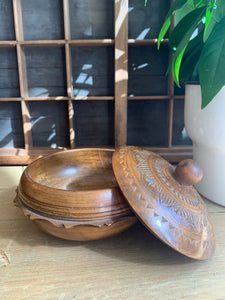 Beautiful Vintage Wood Decorative Bowl