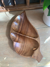Load image into Gallery viewer, Vintage Wood Leaf Divided Dish