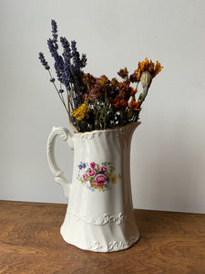 Beautiful Fine Vintage Floral Pitcher Vase