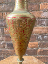 Load image into Gallery viewer, Beautiful Etched Brass Vase