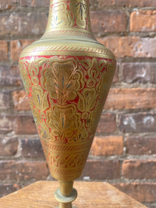 Beautiful Etched Brass Vase