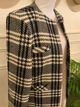 Load image into Gallery viewer, Black &amp; Cream Plaid Jacket (Size 10)