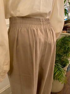 Gorgeous Beige Silk Trousers (Size Small)