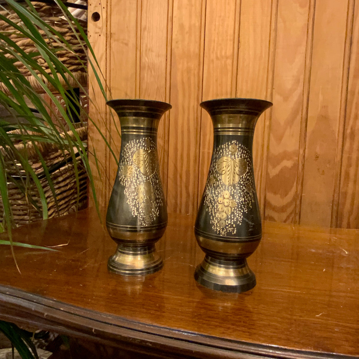 Vintage Brass Etched Vase- 3.5 w x 6 t – Warehouse 55 Aurora