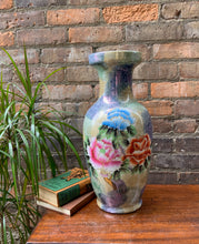Load image into Gallery viewer, Stunning Porcelain Vase with Floral Motif and Gold Leaf Detailing