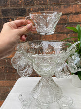 Load image into Gallery viewer, Exceptional Vintage Cut Glass Punch Bowel Set