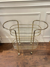 Load image into Gallery viewer, Awesome MCM Style Bar Cart Two-Tier with Glass Shelves (as is)