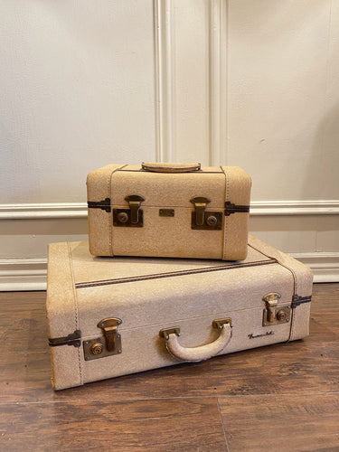 Vintage Cream “Trava-Lot” Train Case Luggage made in Toronto