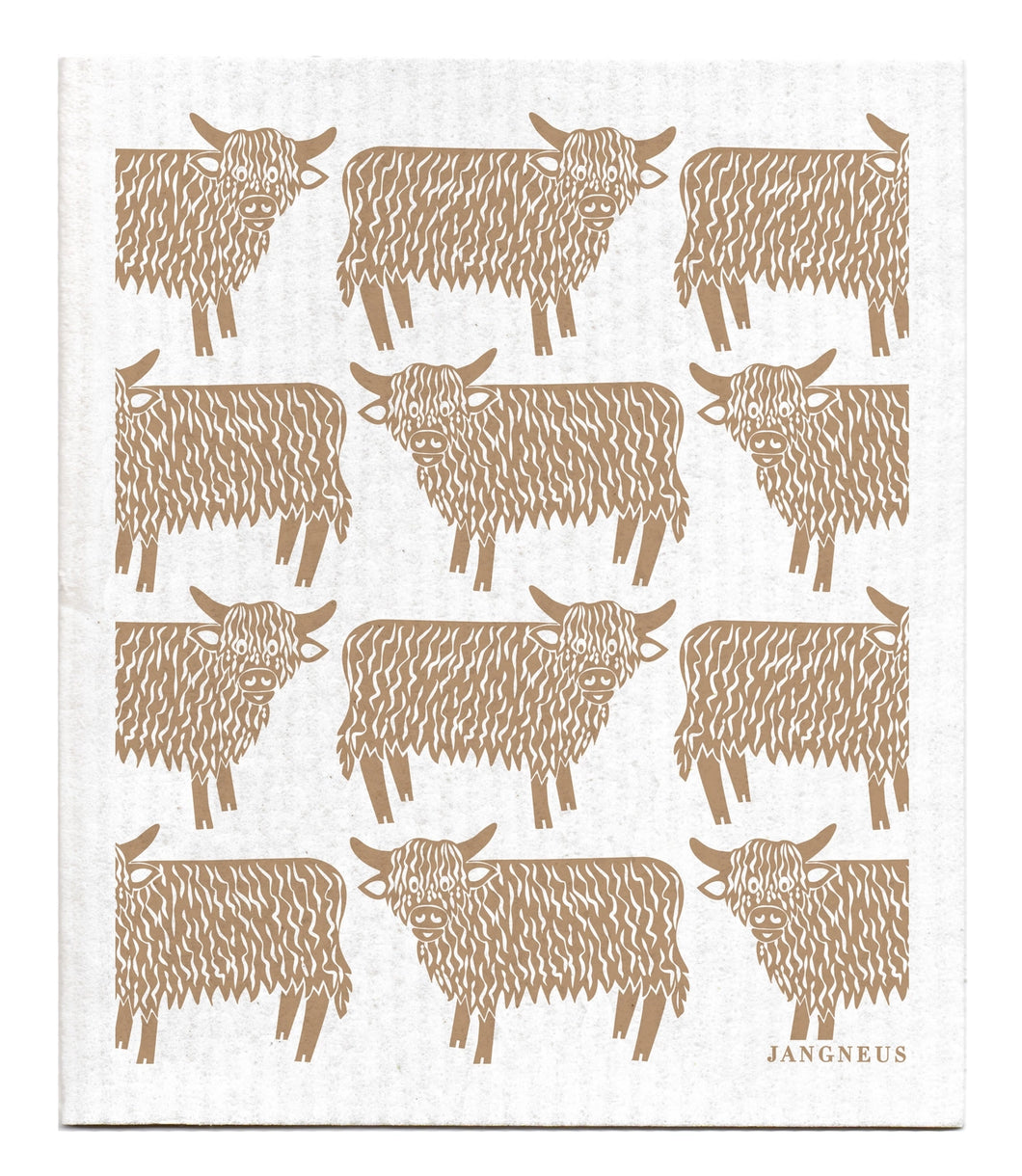 Swedish Sponge Cloth | Highland Cow - Sand