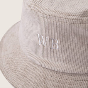 Perry Bone | Beige Cord Bucket Hat
 [Will & Bear]