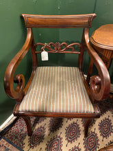 Load image into Gallery viewer, Elegant Regency Mahogany Set of Chairs with Saber Legs and Classical Scroll Back c.1815