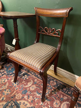 Load image into Gallery viewer, Elegant Regency Mahogany Set of Chairs with Saber Legs and Classical Scroll Back c.1815