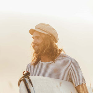 Baker Fawn | White Cord Newsboy Cap
 [Will & Bear]