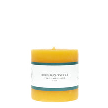 Load image into Gallery viewer, Flat Top Three Inch Beeswax Pillar Candle
