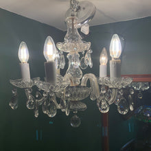 Load image into Gallery viewer, Small 5 Arm Crystal Chandelier