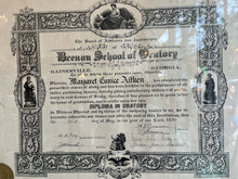 Load image into Gallery viewer, Antique Diploma of Margaret Eunice Aitkins