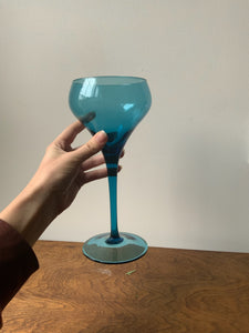 Tall Blue Glass Votive Holder