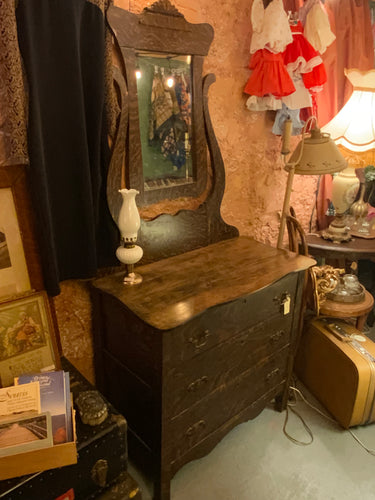 Antique Farmhouse Tiger Oak Dresser