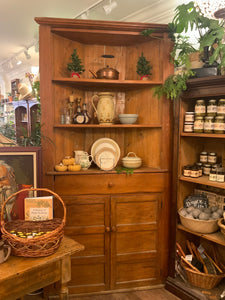 Exceptional Antique Pine Farmhouse Corner Cabinet