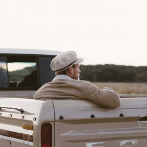 Baker Fawn | White Cord Newsboy Cap
 [Will & Bear]