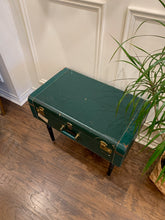 Load image into Gallery viewer, Vintage Teal Suitcase Table