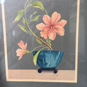Vintage 60's Framed Floral Print