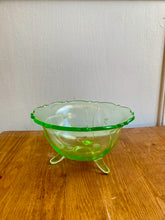 Load image into Gallery viewer, Brilliant Green Glass Footed Dish