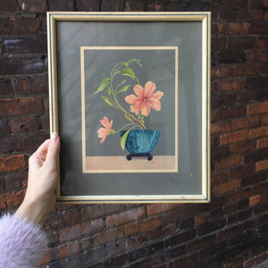Vintage 60's Framed Floral Print
