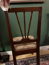 Load image into Gallery viewer, Charming Edwardian Sheraton Flamed Mahogany Side Chair with Satinwood Inlay (c. 1905)