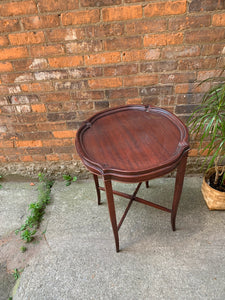 Vintage Round Wood Side Table
