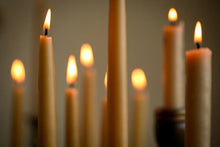 Load image into Gallery viewer, Pair Hand Dipped Beeswax Taper Candles (8&quot;, 10&quot; or 12”)