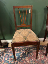 Load image into Gallery viewer, Charming Edwardian Sheraton Flamed Mahogany Side Chair with Satinwood Inlay (c. 1905)