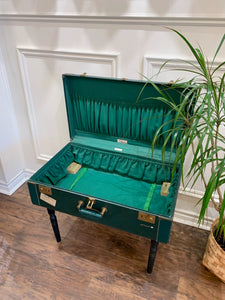 Vintage Teal Suitcase Table