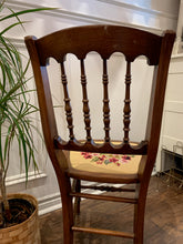 Load image into Gallery viewer, Beautiful Vintage Farmhouse Chair with Needlepoint Seat
