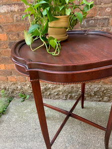 Vintage Round Wood Side Table