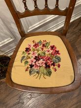 Load image into Gallery viewer, Beautiful Vintage Farmhouse Chair with Needlepoint Seat