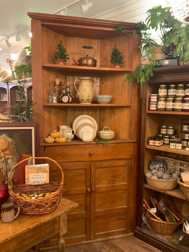 Exceptional Antique Pine Farmhouse Corner Cabinet