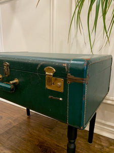 Vintage Teal Suitcase Table