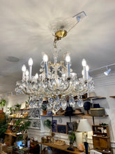 Load image into Gallery viewer, Vintage Maria Theresa Style 12 Arm Crystal Chandelier
