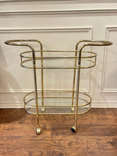 Load image into Gallery viewer, Awesome MCM Style Bar Cart Two-Tier with Glass Shelves (as is)