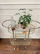 Load image into Gallery viewer, Awesome MCM Style Bar Cart Two-Tier with Glass Shelves (as is)