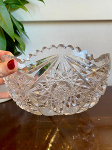 Gorgeous Antique Heavy Cut Crystal Bowl