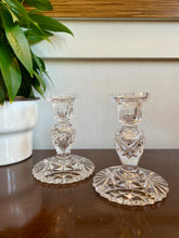 Load image into Gallery viewer, Pair of Exceptional Cut Crystal Candlesticks