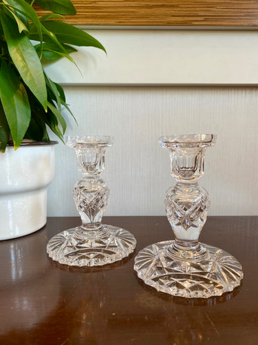 Pair of Exceptional Cut Crystal Candlesticks