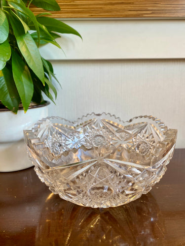 Gorgeous Antique Heavy Cut Crystal Bowl