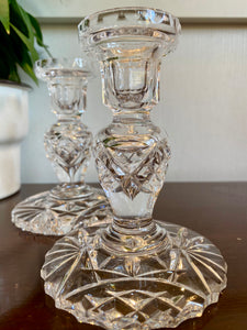 Pair of Exceptional Cut Crystal Candlesticks