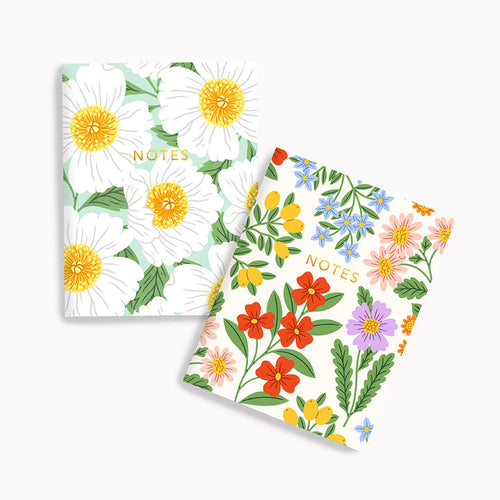 Loveliest Floral + Mint Peonies Pocket Notebook Set