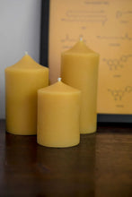 Load image into Gallery viewer, Bell Top Five Inch Beeswax Pillar Candle