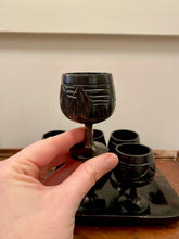Load image into Gallery viewer, Set of 6 Small Wood Goblets with Tray